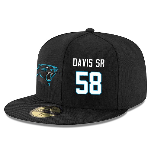 NFL Carolina Panthers #58 Thomas Davis Stitched Snapback Adjustable Player Hat - Black/White